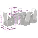 vidaXL Ensemble à manger de jardin coussins 7 Pièces noir résine tressée