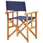 vidaXL Chaises de metteur en scène 2 Pièces Bois massif d'acacia Bleu