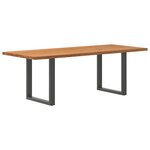 vidaXL Table à manger marron clair bois de chêne massif rectangulaire