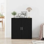 vidaXL Buffet Chêne noir 79 x 38 x 80 cm Bois d'ingénierie