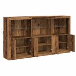 vidaXL Buffet avec lumières LED Bois ancien 181 5 x 37 x 100 cm