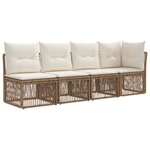 vidaXL Ensemble de canapé de jardin 12 Pièces Beige polyrotin