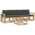 vidaXL Ensemble de canapés d'extérieur 5 pc Blanc et anthracite