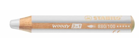 Crayon woody 3 en 1 extra large blanc titane stabilo