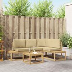 vidaXL Ensemble de canapés d'extérieur 4 Pièce Blanc et Beige