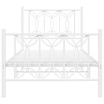 vidaXL Cadre de lit métal avec tête de lit/pied de lit blanc 90x190 cm