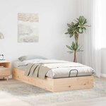 vidaXL Cadre de lit ottoman avec rangement Naturel 90 x 190 cm