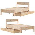 vidaXL Cadre de lit sans matelas 90x200 cm bois de pin massif