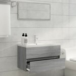 vidaXL Meuble lavabo avec bassin intégré Sonoma gris Bois d'ingénierie