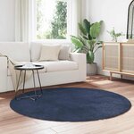 vidaXL Tapis shaggy à poils longs NAVARRA bleu marine 160x160 cm