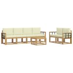vidaXL Ensemble de canapés d'extérieur 7 pc Blanc et crème