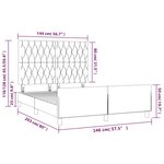 vidaXL Cadre de lit avec tête de lit Gris foncé 140x200 cm Tissu