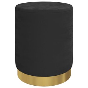 vidaXL Tabouret de rangement rond Noir Velours 31 x 37 cm