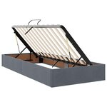 vidaXL Lit de rangement LED avec matelas Gris foncé 200 x 200 cm
