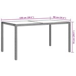 vidaXL Table de jardin 150x90x75 cm Verre trempé/résine tressée Blanc