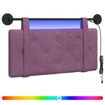 vidaXL Tête de lit suspendue Avec lumière LED Pourpre Velours