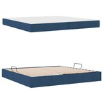 vidaXL Lit avec rangement et matelas Bleu 200 x 200 cm Polyester