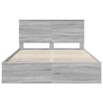 vidaXL Cadre de lit Gris Sonoma 150 x 200 cm Bois Ingénierie