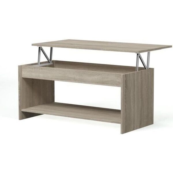 HAPPY Table basse transformable style contemporain laminé chene sonoma - L 100 x l 50 cm
