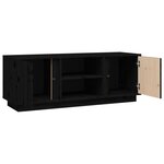 vidaXL Meuble TV Noir 110x35x40 5 cm Bois de pin massif