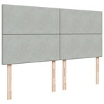 vidaXL Sommier à lattes de lit et matelas Gris clair 180x200cm Velours