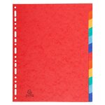 Intercalaires Carte Lustrée 400g 12 Positions - A4 Maxi - Couleurs Assorties - X 15 - Exacompta