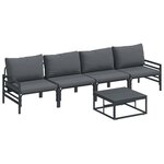 vidaXL Ensemble de canapé de jardin 5 Pièces Anthracite Acier