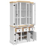 vidaXL Buffet haut Corona blanc 112x43x196 cm bois massif pin mexicain