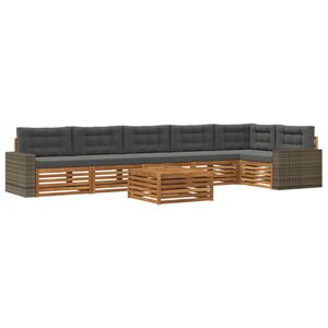 vidaXL Ensemble de canapés d'extérieur 7 pc Naturel et Anthracite