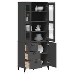 vidaXL Buffet VIKEN gris anthracite 80x40x190 cm bois massif de pin