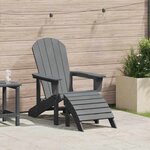 vidaXL Chaise Adirondack Gris clair 74 x 82 x 92cm Plastique