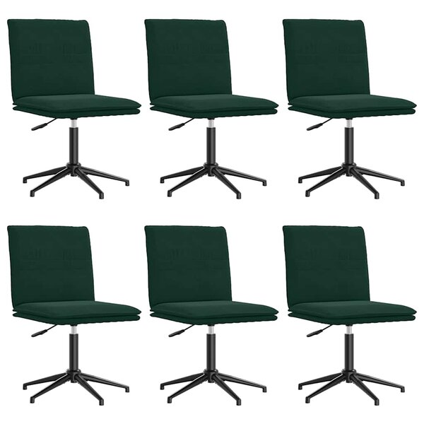 vidaXL Chaises à manger lot de 6 vert foncé velours