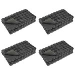 vidaXL Couverture en Fourrure de Lapin Synthétique Olite 4 Pièces