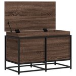 vidaXL Boîte de rangement avec couvercle chêne marron bois ingénierie