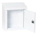 Boîte aux lettres en acier porte  mur et portail. V4091  Fente de 23 x 4 cm  Blanc