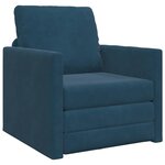 vidaXL Canapé-Lit Bleu 74 x 77 x 81 cm Velours