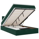 vidaXL Lit ottoman avec matelas et LED vert foncé 90x200cm velours