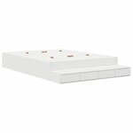 vidaXL Cadre de lit avec rangement Blanc 150 cm Bois d'ingénierie