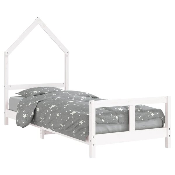 vidaXL Cadre de lit pour enfants blanc 80x200 cm bois de pin massif