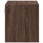 vidaXL Tables de chevet murales avec lumières LED 2 Pièces chêne marron