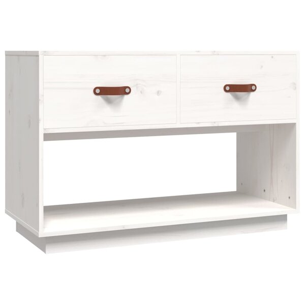 vidaXL Meuble TV Blanc 90x40x60 cm Bois de pin massif