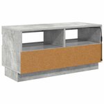 vidaXL Meuble TV avec lumières LED gris béton 80x35x40 cm