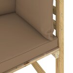 Vidaxl canapés d'angle de jardin 2pièces et coussins pin imprégné de vert