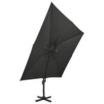 vidaXL Parasol déporté avec double toit 300x300 cm noir