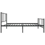 vidaXL Cadre de lit métal sans matelas avec pied de lit noir 80x200 cm