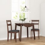 vidaXL Chaises à manger coussins 2 Pièces marron bois massif caoutchouc