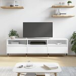vidaXL Meuble TV blanc 150x30x44 5 cm bois d'ingénierie