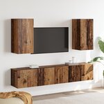 vidaXL Ensemble de Cabinet TV 4 Pièces Muraux en Vieux Bois d'Ingénierie