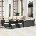 vidaXL Ensemble de canapé de jardin 13 Pièces Noir polyrotin