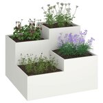 vidaXL Cache-pot de jardin Blanc 100 x 100 x 60 cm Acier